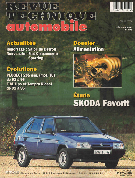 Revue technique Automobile SKODA Favorit | RTA570 |