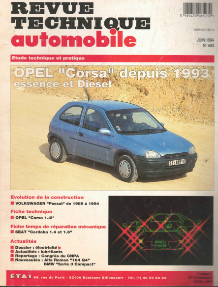Revue technique Automobile OPEL Corsa depuis 1983 Ess et Diesel | RTA563 |