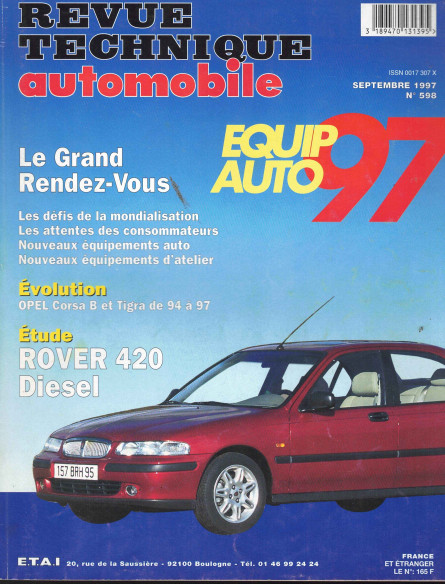 Revue technique Automobile ROVER 420 Diesel | RTA598 |