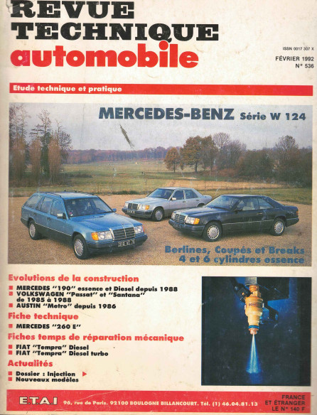 Revue technique Automobile MERCEDES W124 Essence | RTA536 |