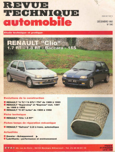 Revue technique Automobile RENAULT Clio 1.7 et 1.8 RT, Baccara et 16s | RTA546 |