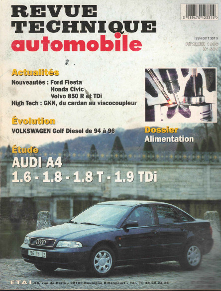 Revue technique Automobile AUDI A4 4cylindres Ess et Diesel | RTA581 |
