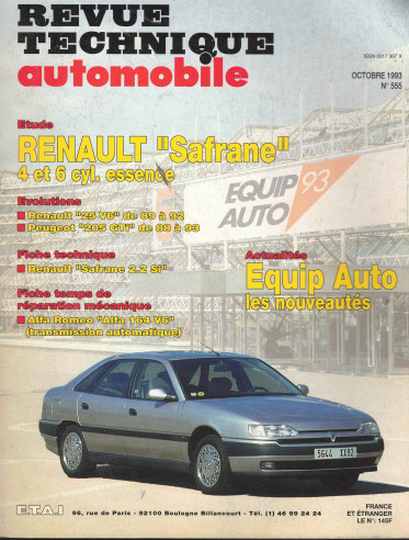 Revue technique Automobile RENAULT Safrane Essence 4 et 6 cylindres | RTA555 |