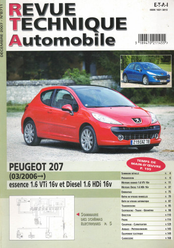 Revue Technique Automobile PEUGEOT 207 Essence et Diesel | RTA B711 |