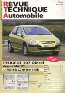 Revue Technique Automobile PEUGEOT 307 HDi (1.4 et 2.0l) | RTA 678 |