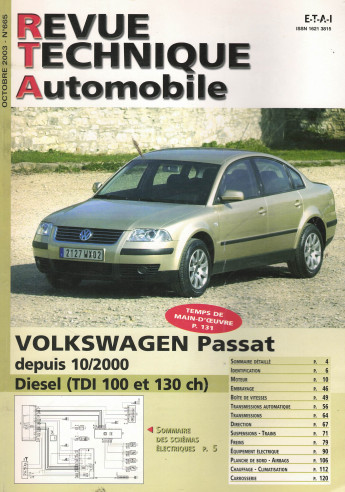 Revue Technique Automobile VOLKSWAGEN Passat TDi 100 et 130ch | RTA 665 |