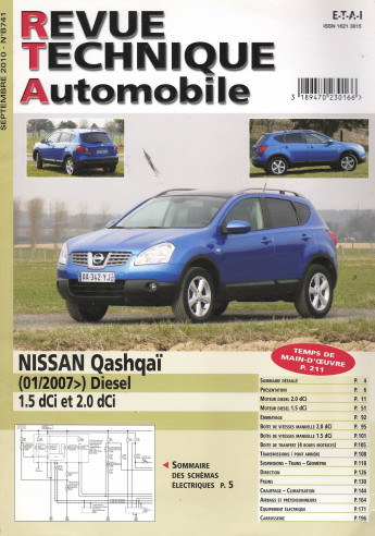 Revue Technique Automobile NISSAN Qashqaï DCi (1.5 et 2.0) | RTA B741 |