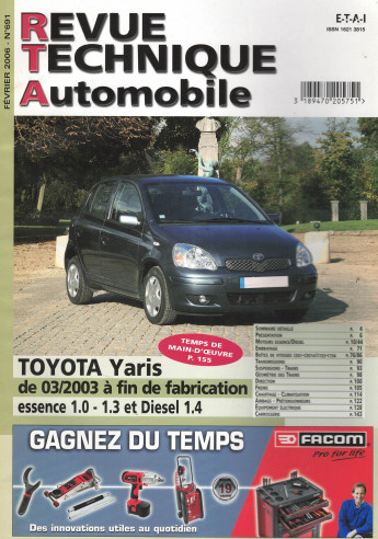 Revue Technique Automobile TOYOTA Yaris Essence et Diesel | RTA 691 |