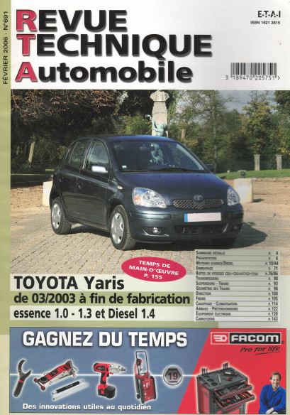 Revue Technique Automobile TOYOTA Yaris Essence et Diesel | RTA 691 |