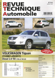 Revue Technique Automobile VOLKSWAGEN Tiguan 2.0 TDi 136 et 140ch | RTA B762 |