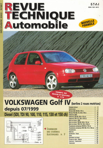 Revue Technique Automobile VOLKSWAGEN Golf 4 Diesel SDI et TDi | RTA 667 |
