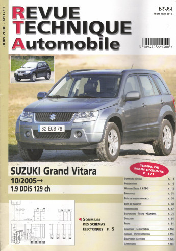 Revue Technique Automobile SUZUKI Grand Vitara 1.9 DDis 129 ch | RTA B717 |