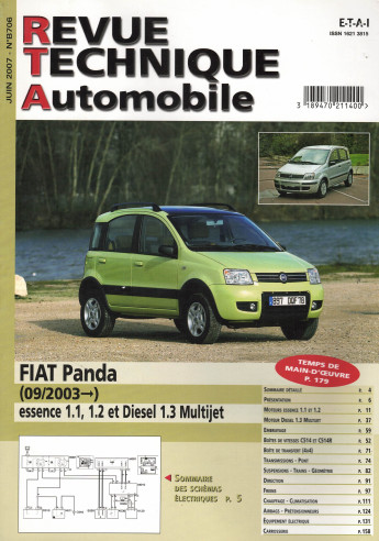 Revue Technique Automobile FIAT Panda Essence et Diesel | RTA B706 |