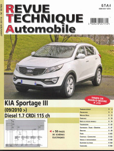 Revue Technique Automobile KIA Sportage 3 Diesel 1.7 CRDi 115ch | RTA B789 |