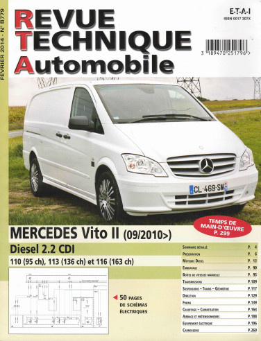 Revue Technique Automobile MERCEDES Vito 2 Diesel 2.2CDi | RTA B779 |