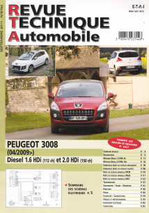 Revue technique Automobile PEUGEOT 3008 1.6 Hdi 112ch et 2.0 HDi 150ch | RTA B752 |