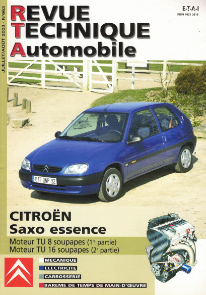 Revue technique Automobile CITROEN Saxo Moteur TU 8 et 16 soupapes | RTA 663 |