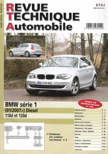 Revue technique Automobile BMW Série 1 Diesel 118d et 120d | RTA B739 |