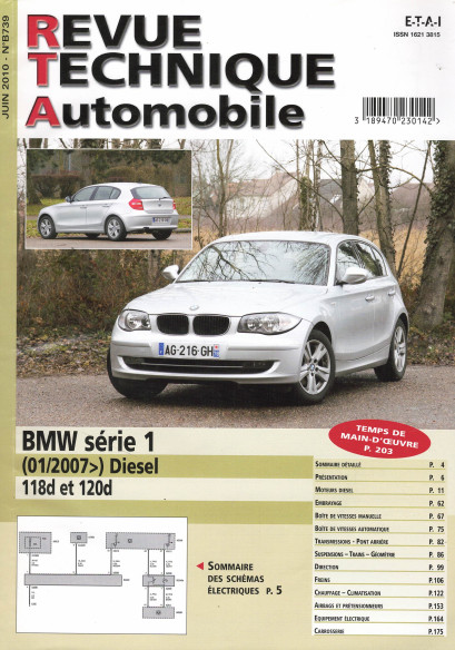 Revue technique Automobile BMW Série 1 Diesel 118d et 120d | RTA B739 |