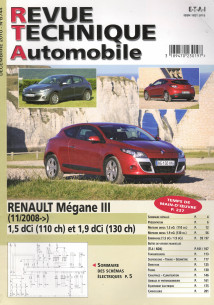 Revue technique Automobile RENAULT Mégane 3 DCi 1.5 et 1.9 depuis 11/2008 | RTA B744 |