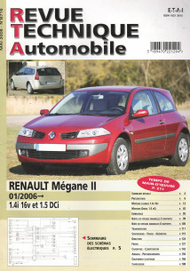Revue technique Automobile RENAULT Mégane 2 Ess.1.4 et Diesel 1.5 depuis 01/2006 | RTA B716 |