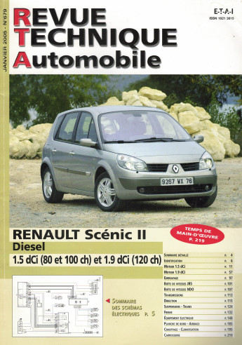 Revue technique Automobile RENAULT Scénic 2 DCi (1.5 et1.9l) | RTA 679 |