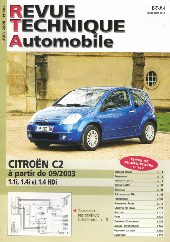 Revue technique Automobile CITROEN C2 Essence et Diesel 1.4 HDi depuis 09/2003 | RTA 684 |