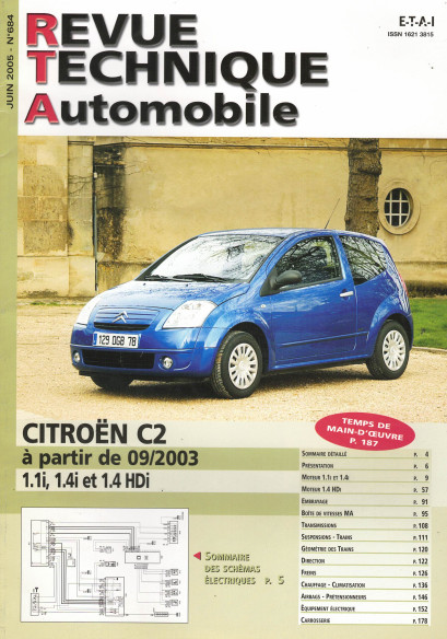 Revue technique Automobile CITROEN C2 Essence et Diesel 1.4 HDi depuis 09/2003 | RTA 684 |