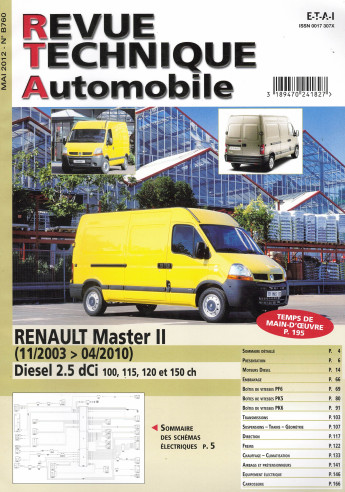 Revue technique Automobile RENAULT Master 2 Diesel 2.5 DCi | RTA B760 |