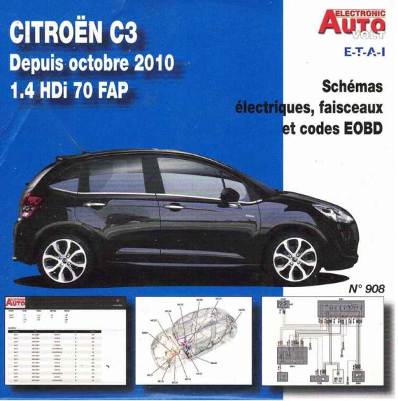 CITROEN C3 1.4 HDi - Schémas électriques (Sur CD-Rom) | CD-Rom N° 908 |