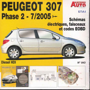 PEUGEOT 307 Phase 2 Diesel HDi- Schémas électriques, EOBD (Sur CD-Rom) | CD-Rom N° 843 |
