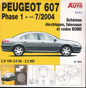 PEUGEOT 607 Phase 2.1i et 3.0 V6 HDI - Schémas électriques, EOBD (Sur CD-Rom) | CD-Rom N° 844 |