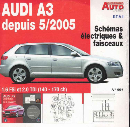 AUDI A3 Depuis 05/2005 Schémas électriques (Sur CD-Rom) | CD-Rom N° 851 |