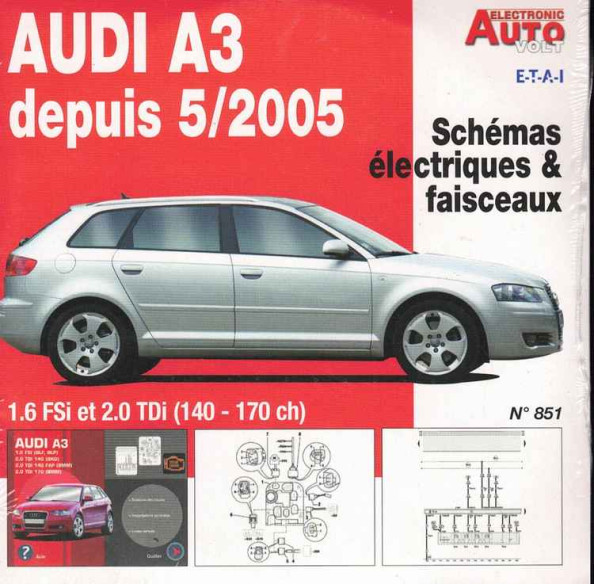 AUDI A3 Depuis 05/2005 Schémas électriques (Sur CD-Rom) | CD-Rom N° 851 |