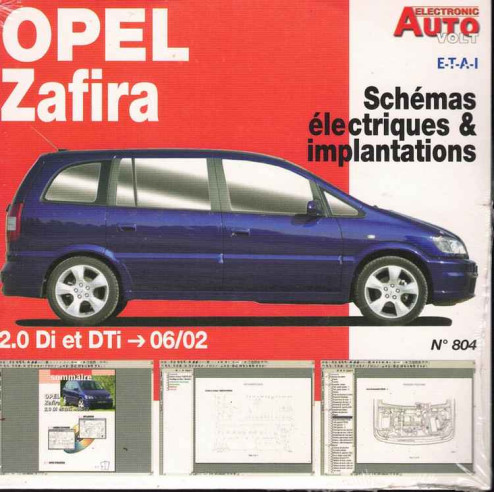 OPEL Zafira 2.0 Di / DTi - Schémas électriques (Sur CD-Rom) | CD-Rom N° 804 |