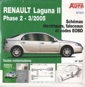 RENAULT Laguna 2 Phase 2 Depuis 03/2005 - Schémas électriques, EOBD (Sur CD-Rom) | CD-Rom N° 837 |