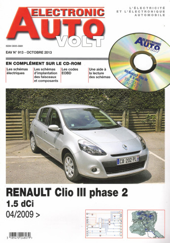 AUTO-VOLT RENAULT Clio 3 Phase 2 1.5 DCi Depuis 04/2009 (CD-Rom inclus) | EAV N°913 |