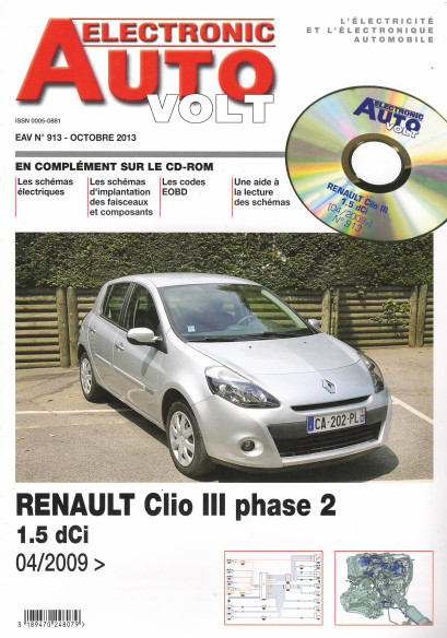 AUTO-VOLT RENAULT Clio 3 Phase 2 1.5 DCi Depuis 04/2009 (CD-Rom inclus) | EAV N°913 |