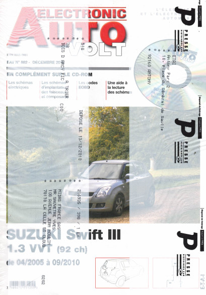 AUTO-VOLT SUZUKI Swift 3 1.3 VVT De 2005 à 2010 (CD-Rom Schéma-EOBD) | EAV N°882 |