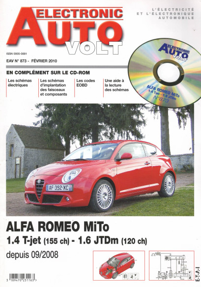 AUTO-VOLT ALFA ROMEO MiTo 1.4 et 1.6 Depuis 2008 (CD-Rom Schéma-EOBD) | EAV N°873 |