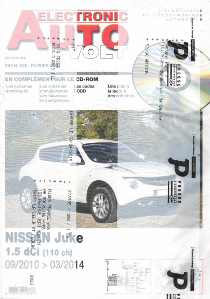 AUTO-VOLT NISSAN Juke 1.5 DCi De 2010 à 2014 (CD-Rom Schéma-EOBD) | EAV N°928 |