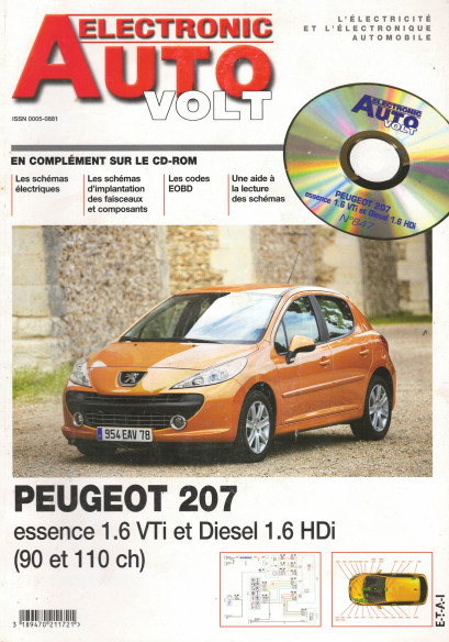 AUTO-VOLT PEUGEOT 207 Essence et Diesel (CD-Rom Schéma-EOBD) | EAV N°847 |