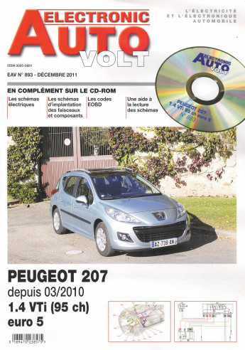 AUTO-VOLT PEUGEOT 207 1.4 VTi Euro 5 Depuis 2010 (CD-Rom Schéma-EOBD) | EAV N°893 |