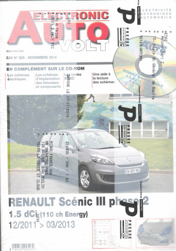 AUTO-VOLT RENAULT Scénic 3 Phase 2 1.5 DCi (CD-Rom Schéma-EOBD) | EAV N°923 |