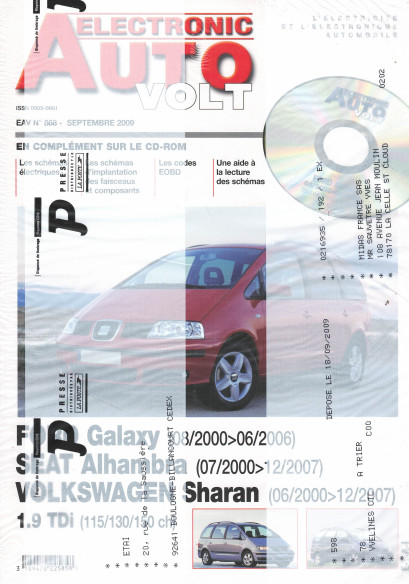 AUTO-VOLT Ford Galaxy 1.9 TDi De 2000 à 2006 (CD-Rom Schéma-EOBD) | EAV N°868 |