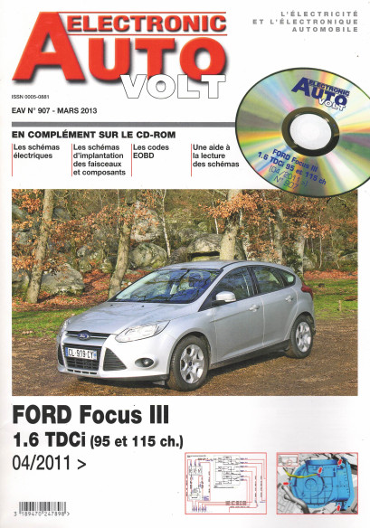 AUTO-VOLT FORD Focus 3 1.6 TDCI Depuis 2011 (CD-Rom Schéma-EOBD) | EAV N°907 |