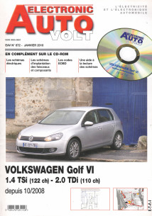 AUTO-VOLT VOLKSWAGEN Golf 6 1.4 TSi et 2.0 TDi Depuis 2008 (CD-Rom Schéma-EOBD) | EAV N°872 |