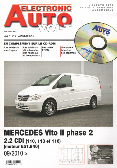 AUTO-VOLT MERCEDES Vito 2 Phase Depuis 09/2010 (CD-Rom Schéma-EOBD) | EAV N°916 |