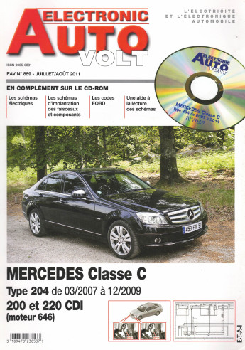 AUTO-VOLT MERCEDES Classe C type 204 De 2007 à 2009 (CD-Rom Schéma-EOBD) | EAV N°889 |