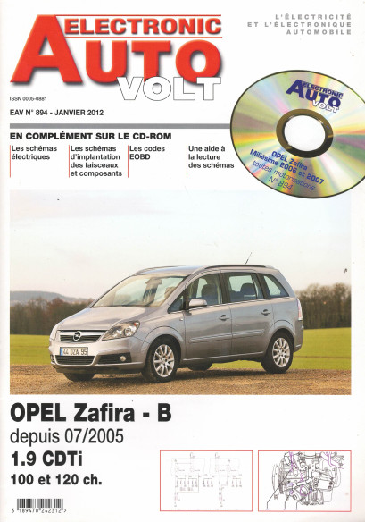 AUTO-VOLT OPEL Zafira B Millésime 2006 et 2007 (CD-Rom inclus) | EAV N°894 |